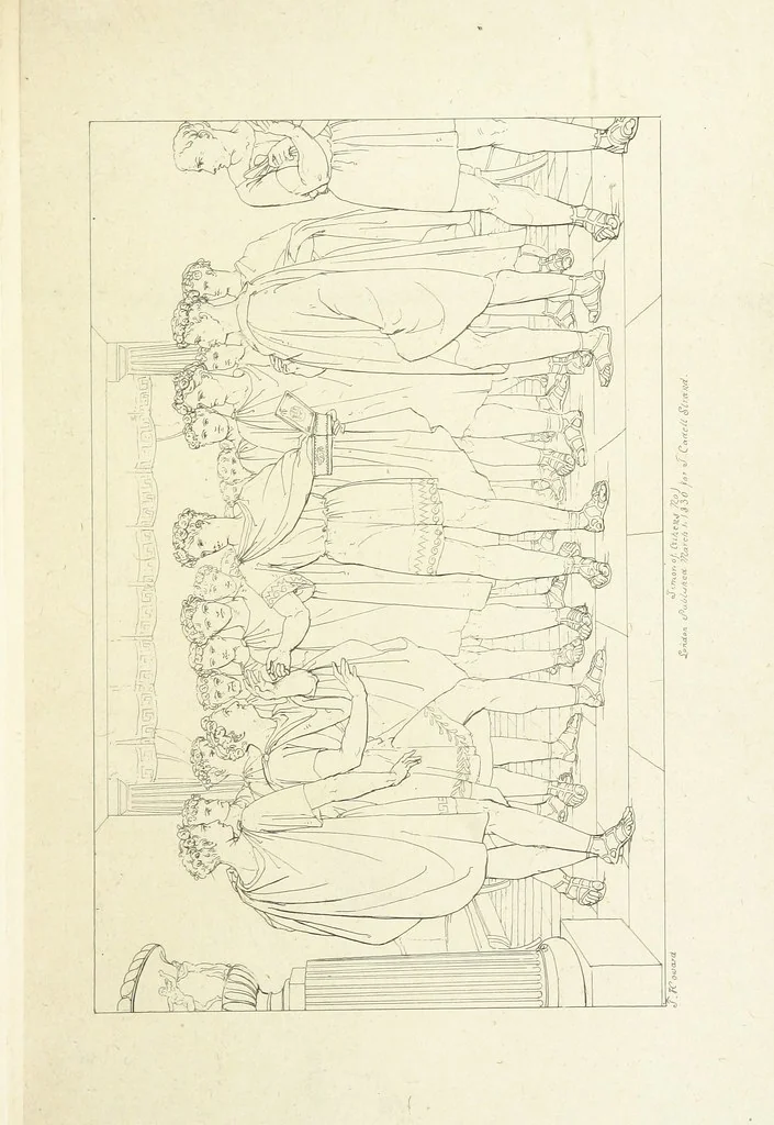 An illustration from The Spirit of the Plays of Shakspeare exhibited in a Series of Outline Plates, illustrative of the story of each play ... With quotations and descriptions. L.P, 1833, leaf 123