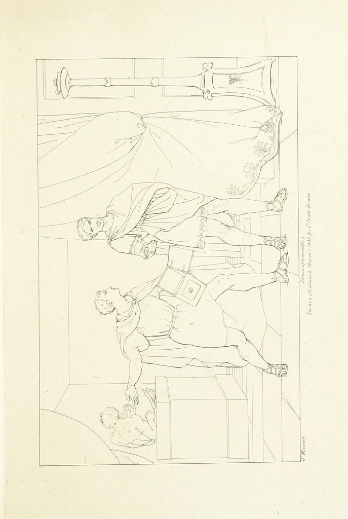 An illustration from The Spirit of the Plays of Shakspeare exhibited in a Series of Outline Plates, illustrative of the story of each play ... With quotations and descriptions. L.P, 1833, leaf 127
