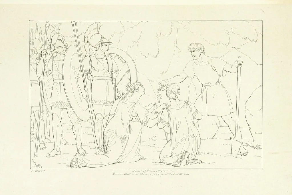 An illustration from The Spirit of the Plays of Shakspeare exhibited in a Series of Outline Plates, illustrative of the story of each play ... With quotations and descriptions. L.P, 1833, leaf 133