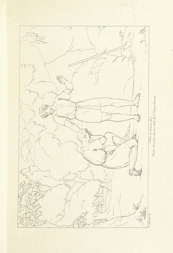 An illustration from The Spirit of the Plays of Shakspeare exhibited in a Series of Outline Plates, illustrative of the story of each play ... With quotations and descriptions. L.P, 1833, leaf 135