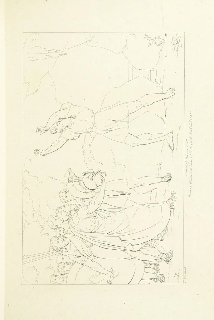 An illustration from The Spirit of the Plays of Shakspeare exhibited in a Series of Outline Plates, illustrative of the story of each play ... With quotations and descriptions. L.P, 1833, leaf 137