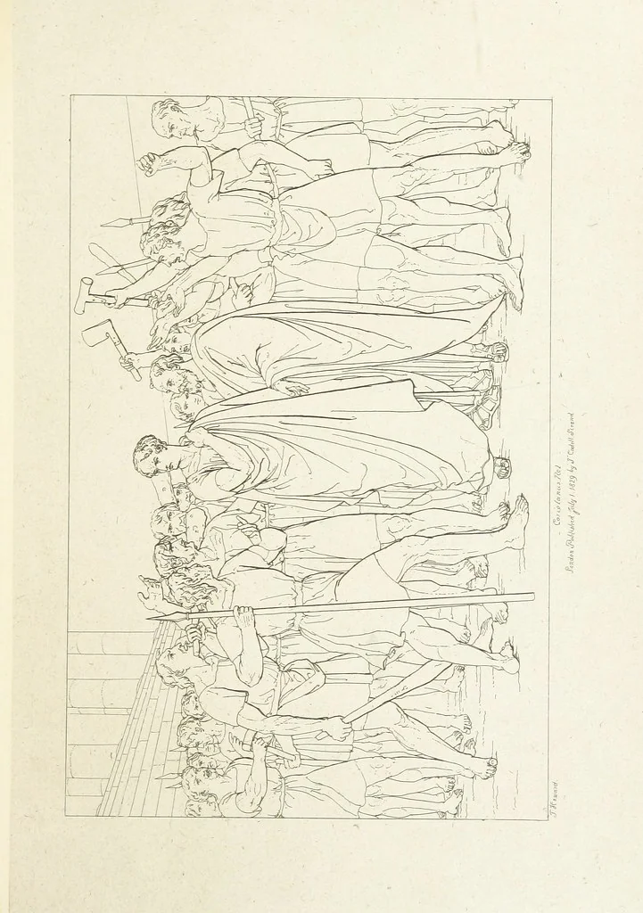 An illustration from The Spirit of the Plays of Shakspeare exhibited in a Series of Outline Plates, illustrative of the story of each play ... With quotations and descriptions. L.P, 1833, leaf 147