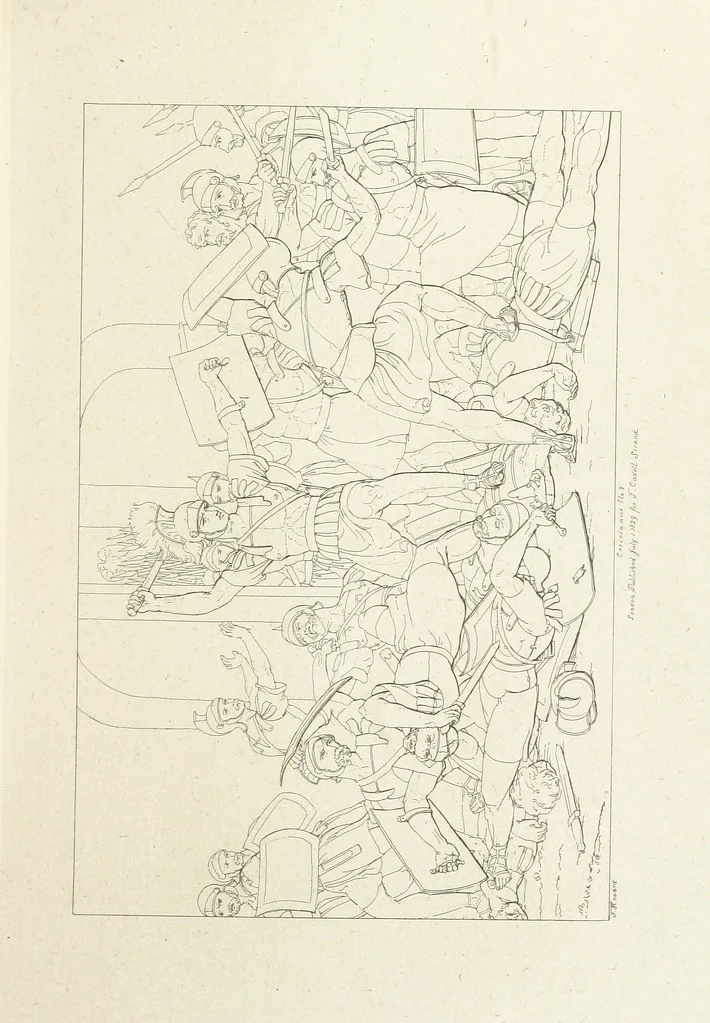 An illustration from The Spirit of the Plays of Shakspeare exhibited in a Series of Outline Plates, illustrative of the story of each play ... With quotations and descriptions. L.P, 1833, leaf 149