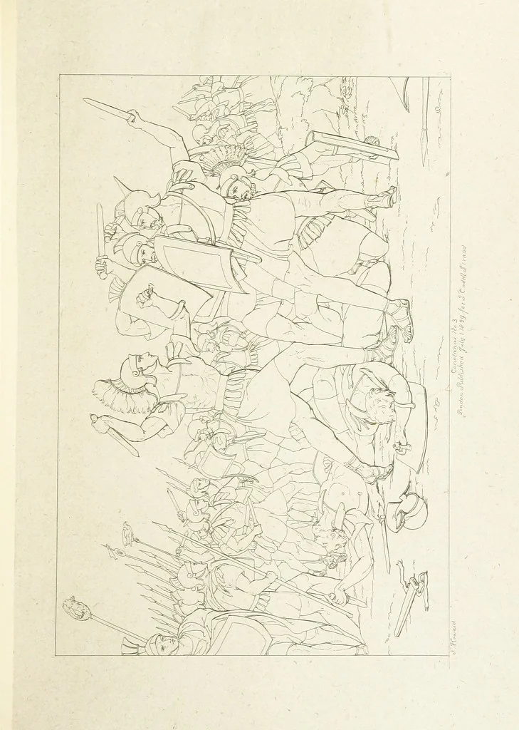 An illustration from The Spirit of the Plays of Shakspeare exhibited in a Series of Outline Plates, illustrative of the story of each play ... With quotations and descriptions. L.P, 1833, leaf 151