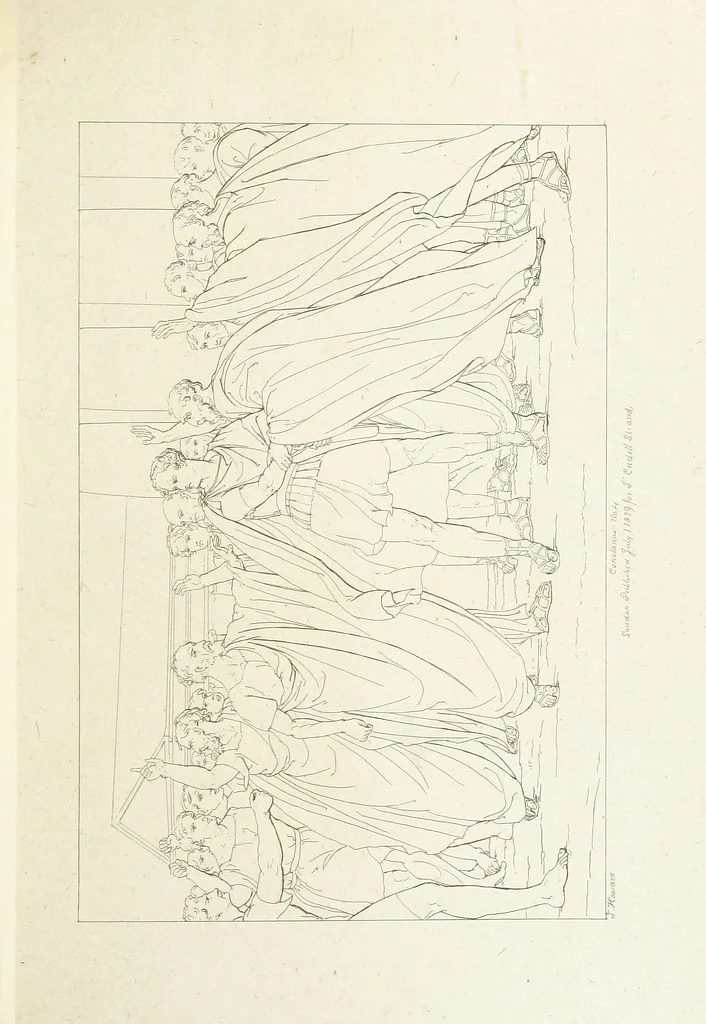 An illustration from The Spirit of the Plays of Shakspeare exhibited in a Series of Outline Plates, illustrative of the story of each play ... With quotations and descriptions. L.P, 1833, leaf 153