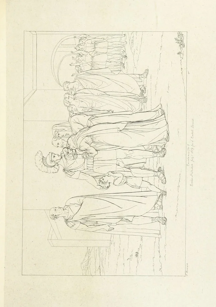 An illustration from The Spirit of the Plays of Shakspeare exhibited in a Series of Outline Plates, illustrative of the story of each play ... With quotations and descriptions. L.P, 1833, leaf 155