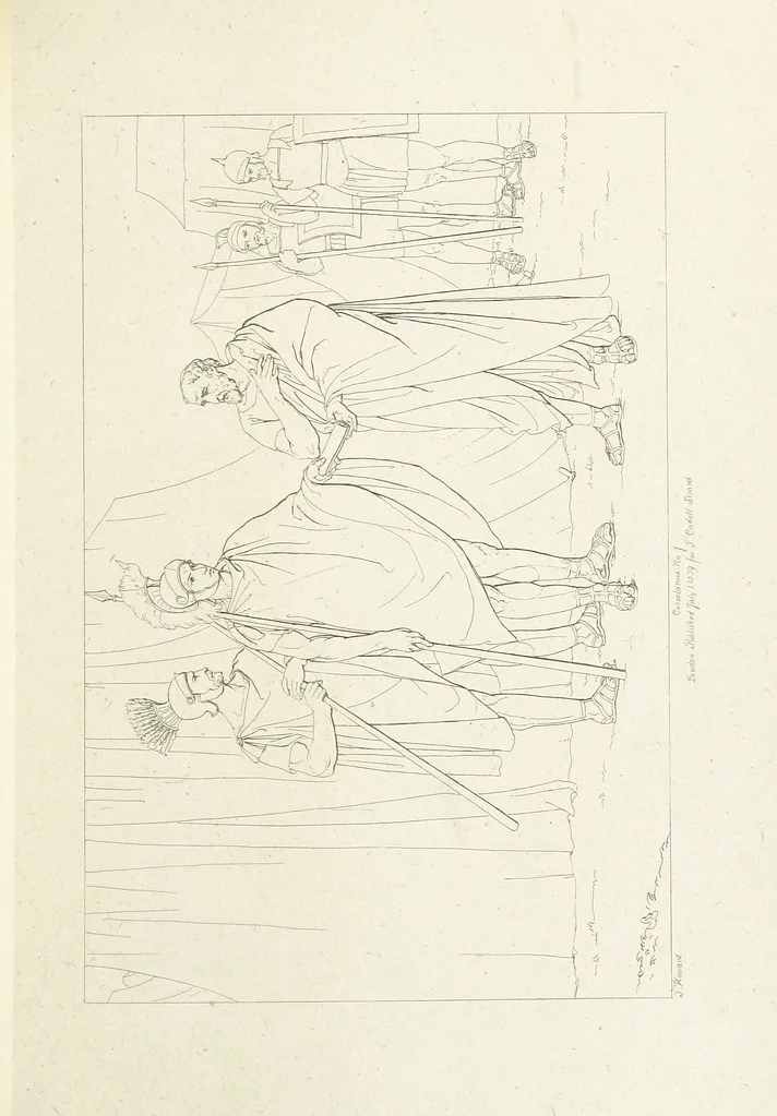 An illustration from The Spirit of the Plays of Shakspeare exhibited in a Series of Outline Plates, illustrative of the story of each play ... With quotations and descriptions. L.P, 1833, leaf 159