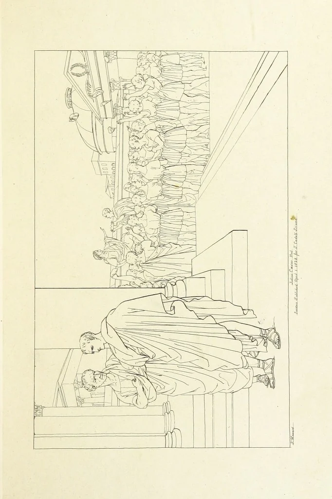 An illustration from The Spirit of the Plays of Shakspeare exhibited in a Series of Outline Plates, illustrative of the story of each play ... With quotations and descriptions. L.P, 1833, leaf 173