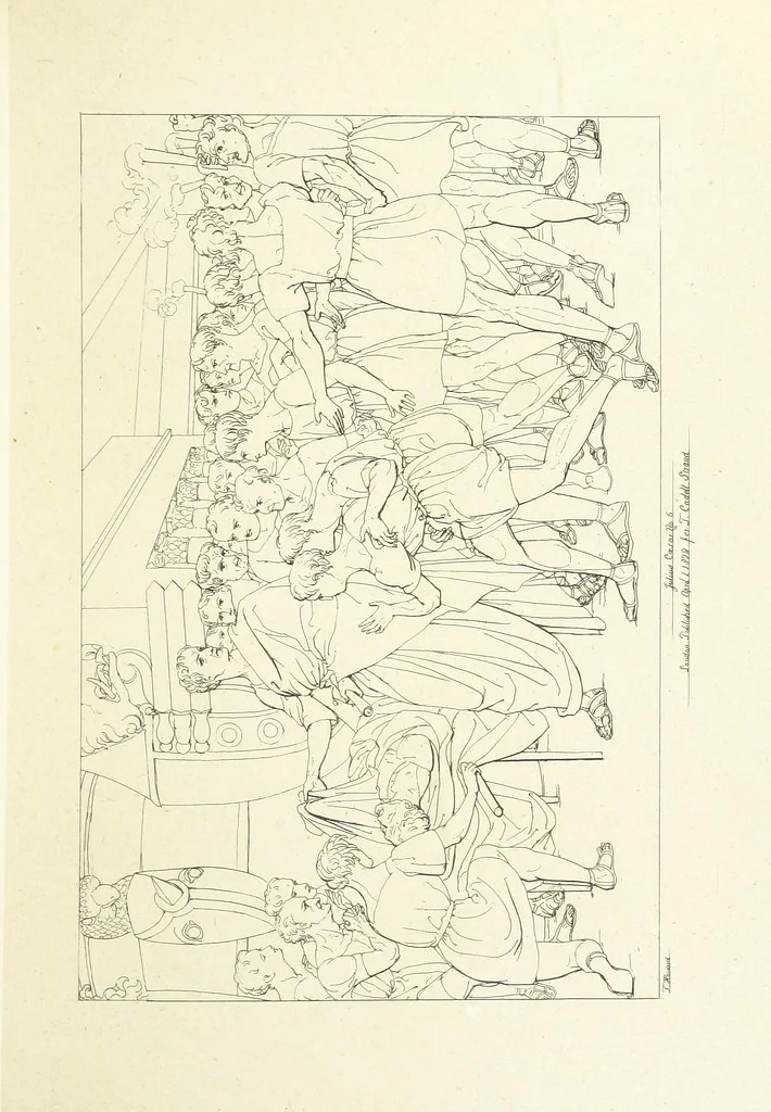 An illustration from The Spirit of the Plays of Shakspeare exhibited in a Series of Outline Plates, illustrative of the story of each play ... With quotations and descriptions. L.P, 1833, leaf 183