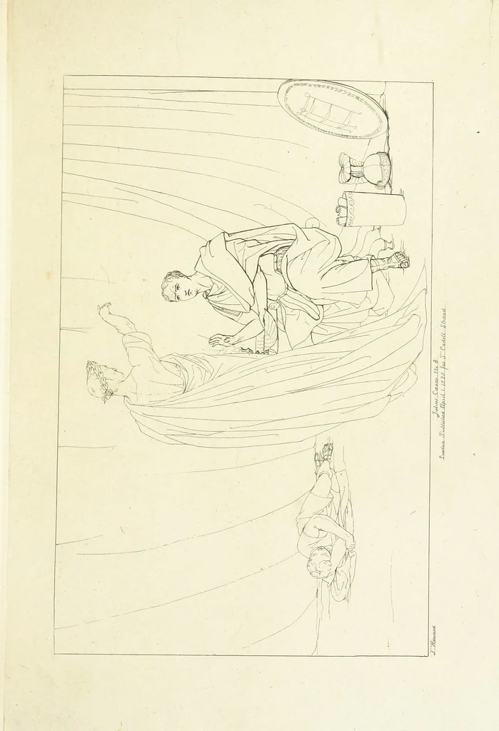 An illustration from The Spirit of the Plays of Shakspeare exhibited in a Series of Outline Plates, illustrative of the story of each play ... With quotations and descriptions. L.P, 1833, leaf 187