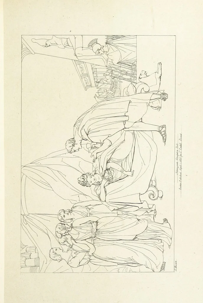An illustration from The Spirit of the Plays of Shakspeare exhibited in a Series of Outline Plates, illustrative of the story of each play ... With quotations and descriptions. L.P, 1833, leaf 205