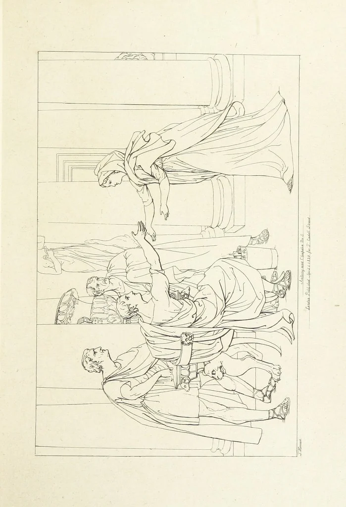 An illustration from The Spirit of the Plays of Shakspeare exhibited in a Series of Outline Plates, illustrative of the story of each play ... With quotations and descriptions. L.P, 1833, leaf 211