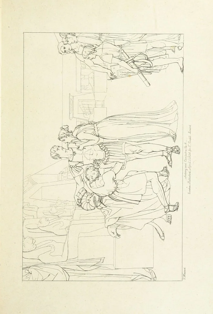 An illustration from The Spirit of the Plays of Shakspeare exhibited in a Series of Outline Plates, illustrative of the story of each play ... With quotations and descriptions. L.P, 1833, leaf 217