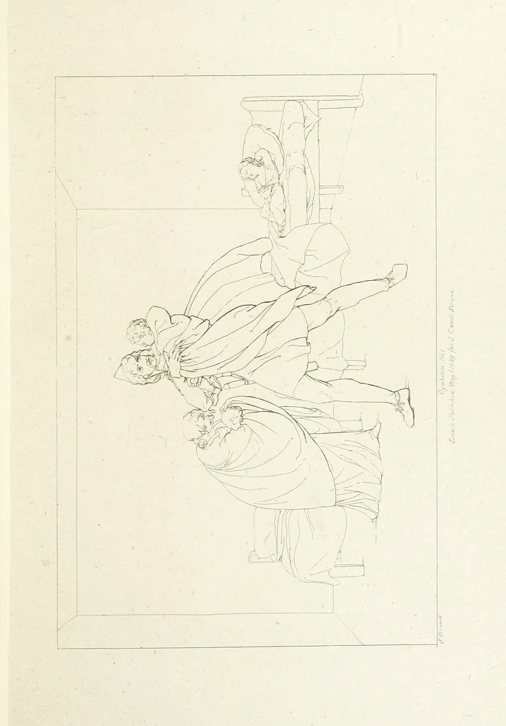 An illustration from The Spirit of the Plays of Shakspeare exhibited in a Series of Outline Plates, illustrative of the story of each play ... With quotations and descriptions. L.P, 1833, leaf 243