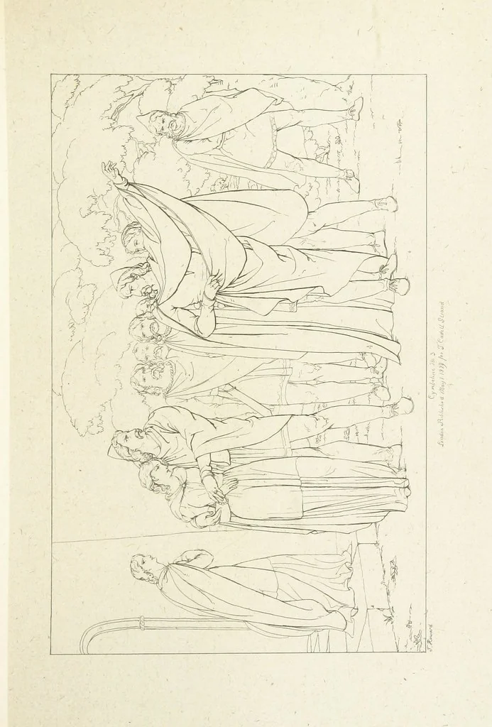 An illustration from The Spirit of the Plays of Shakspeare exhibited in a Series of Outline Plates, illustrative of the story of each play ... With quotations and descriptions. L.P, 1833, leaf 247
