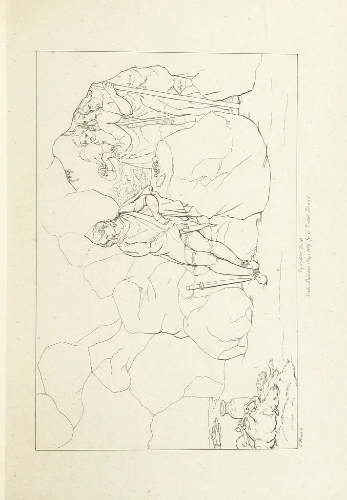 An illustration from The Spirit of the Plays of Shakspeare exhibited in a Series of Outline Plates, illustrative of the story of each play ... With quotations and descriptions. L.P, 1833, leaf 261
