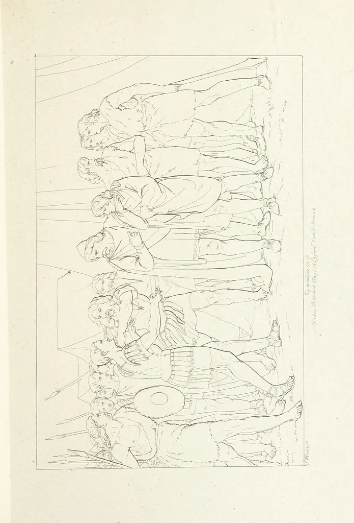 An illustration from The Spirit of the Plays of Shakspeare exhibited in a Series of Outline Plates, illustrative of the story of each play ... With quotations and descriptions. L.P, 1833, leaf 275