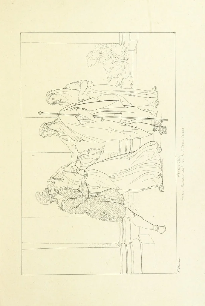 An illustration from The Spirit of the Plays of Shakspeare exhibited in a Series of Outline Plates, illustrative of the story of each play ... With quotations and descriptions. L.P, 1833, leaf 287