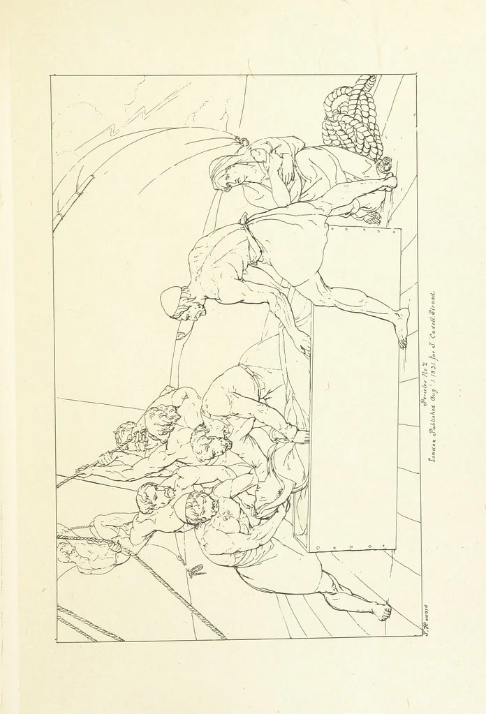 An illustration from The Spirit of the Plays of Shakspeare exhibited in a Series of Outline Plates, illustrative of the story of each play ... With quotations and descriptions. L.P, 1833, leaf 289