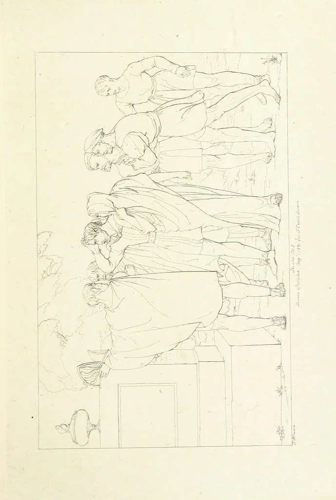 An illustration from The Spirit of the Plays of Shakspeare exhibited in a Series of Outline Plates, illustrative of the story of each play ... With quotations and descriptions. L.P, 1833, leaf 295