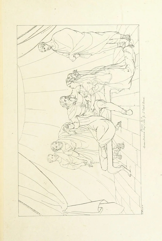 An illustration from The Spirit of the Plays of Shakspeare exhibited in a Series of Outline Plates, illustrative of the story of each play ... With quotations and descriptions. L.P, 1833, leaf 301