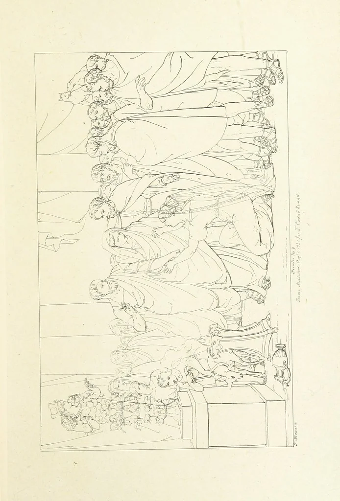 An illustration from The Spirit of the Plays of Shakspeare exhibited in a Series of Outline Plates, illustrative of the story of each play ... With quotations and descriptions. L.P, 1833, leaf 303