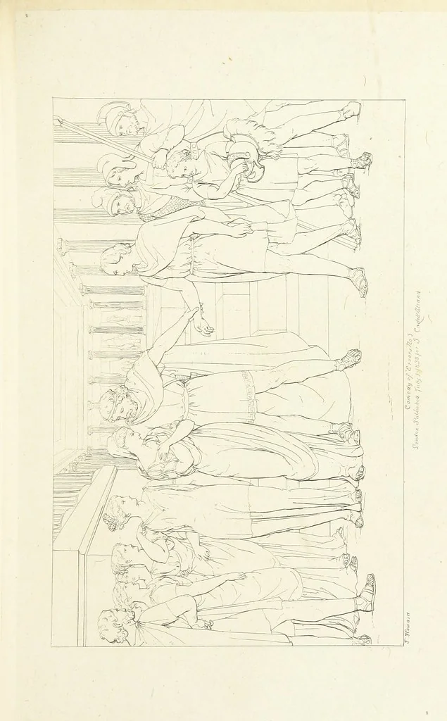 An illustration from The Spirit of the Plays of Shakspeare exhibited in a Series of Outline Plates, illustrative of the story of each play ... With quotations and descriptions. L.P, 1833, leaf 45