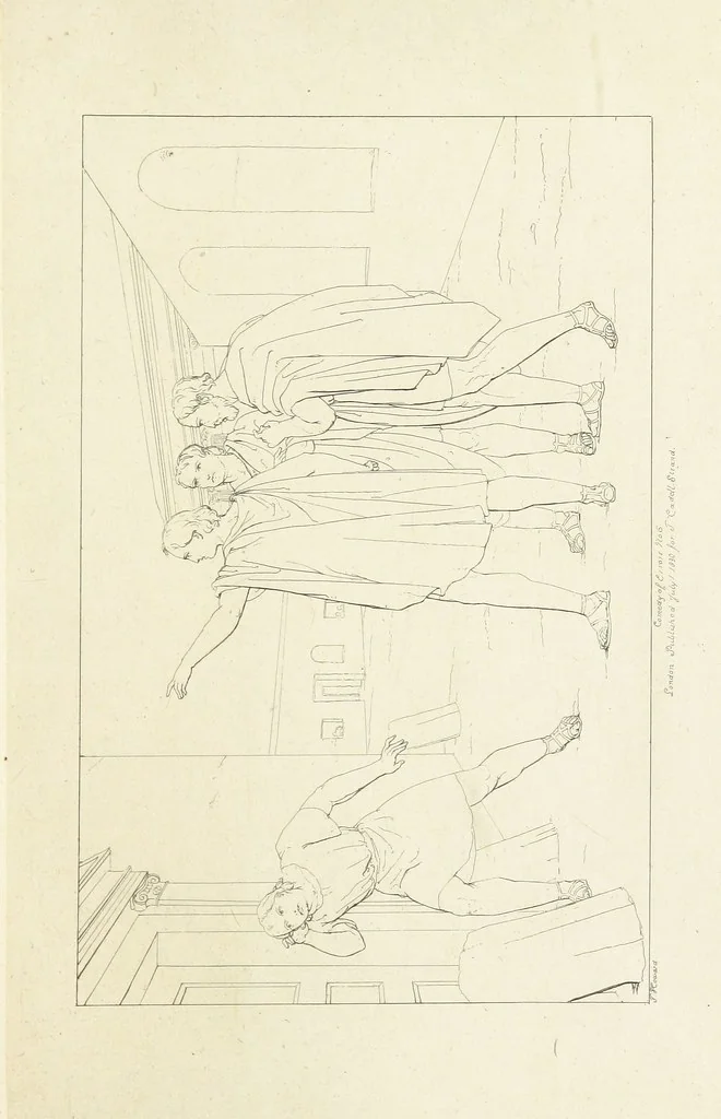 An illustration from The Spirit of the Plays of Shakspeare exhibited in a Series of Outline Plates, illustrative of the story of each play ... With quotations and descriptions. L.P, 1833, leaf 49