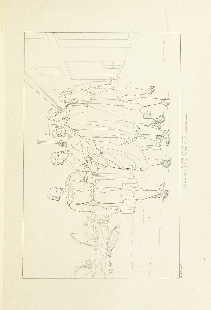 An illustration from The Spirit of the Plays of Shakspeare exhibited in a Series of Outline Plates, illustrative of the story of each play ... With quotations and descriptions. L.P, 1833, leaf 57