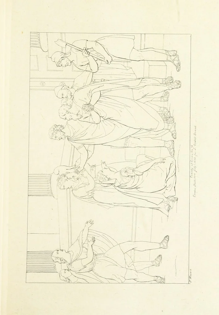 An illustration from The Spirit of the Plays of Shakspeare exhibited in a Series of Outline Plates, illustrative of the story of each play ... With quotations and descriptions. L.P, 1833, leaf 69