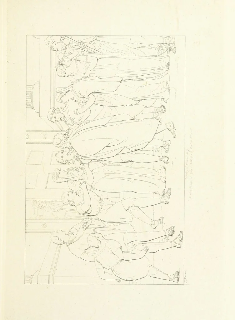 An illustration from The Spirit of the Plays of Shakspeare exhibited in a Series of Outline Plates, illustrative of the story of each play ... With quotations and descriptions. L.P, 1833, leaf 71
