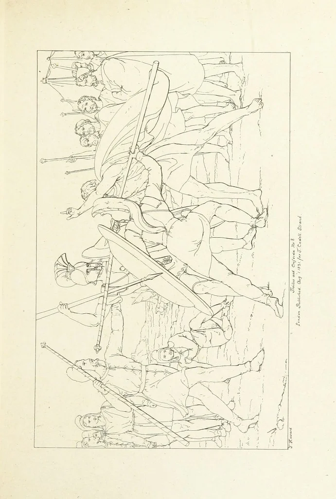 An illustration from The Spirit of the Plays of Shakspeare exhibited in a Series of Outline Plates, illustrative of the story of each play ... With quotations and descriptions. L.P, 1833, leaf 99