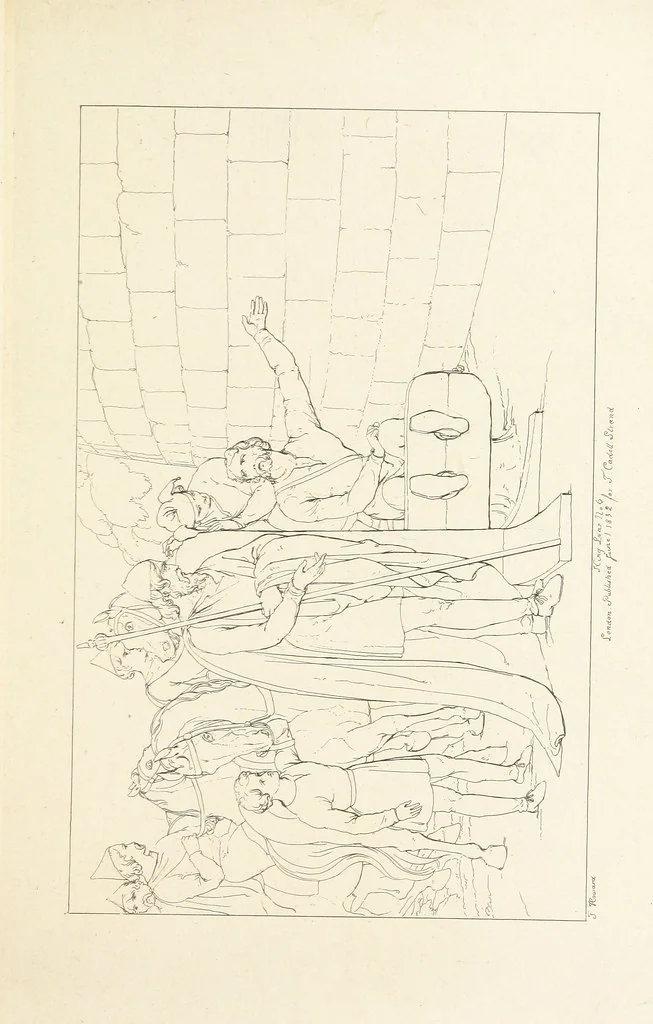 An illustration from The Spirit of the Plays of Shakspeare exhibited in a Series of Outline Plates, illustrative of the story of each play ... With quotations and descriptions. L.P, 1833, leaf 103
