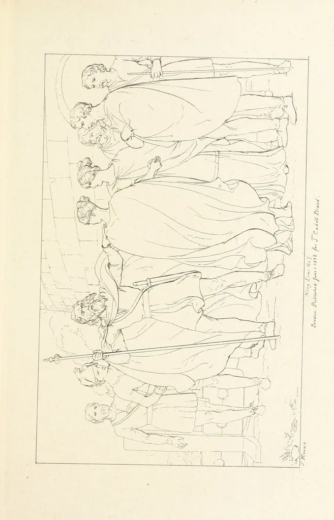 An illustration from The Spirit of the Plays of Shakspeare exhibited in a Series of Outline Plates, illustrative of the story of each play ... With quotations and descriptions. L.P, 1833, leaf 105