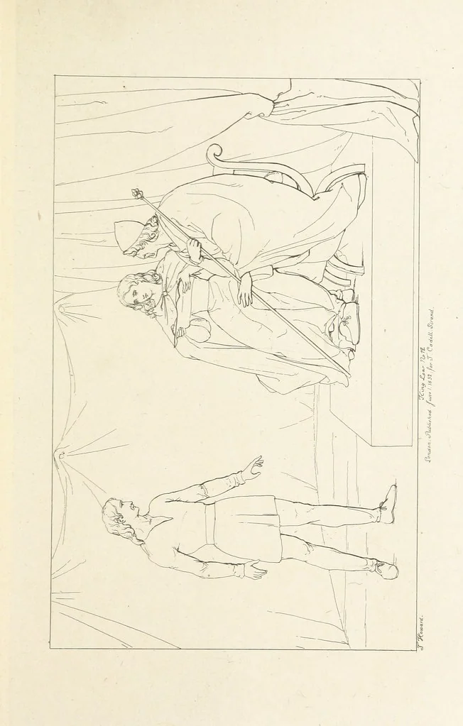 An illustration from The Spirit of the Plays of Shakspeare exhibited in a Series of Outline Plates, illustrative of the story of each play ... With quotations and descriptions. L.P, 1833, leaf 115