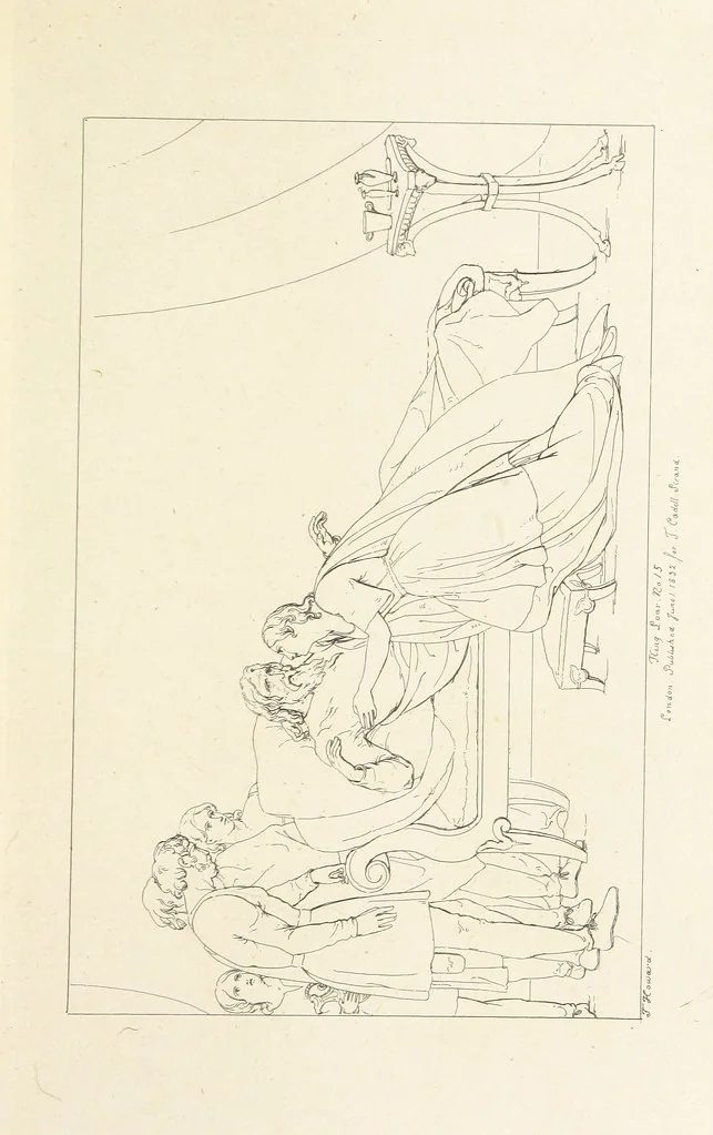 An illustration from The Spirit of the Plays of Shakspeare exhibited in a Series of Outline Plates, illustrative of the story of each play ... With quotations and descriptions. L.P, 1833, leaf 121