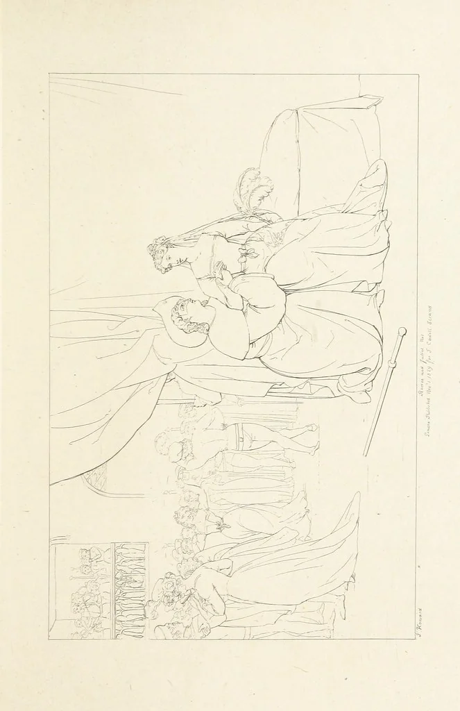 An illustration from The Spirit of the Plays of Shakspeare exhibited in a Series of Outline Plates, illustrative of the story of each play ... With quotations and descriptions. L.P, 1833, leaf 145