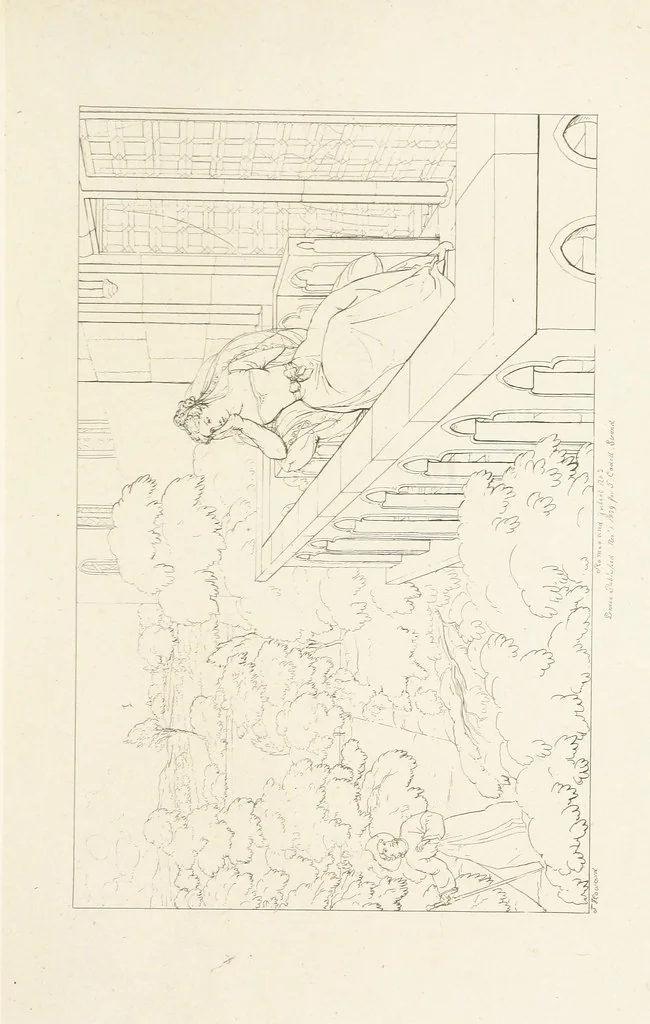 An illustration from The Spirit of the Plays of Shakspeare exhibited in a Series of Outline Plates, illustrative of the story of each play ... With quotations and descriptions. L.P, 1833, leaf 147