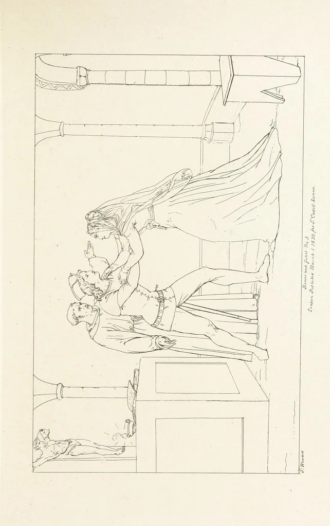 An illustration from The Spirit of the Plays of Shakspeare exhibited in a Series of Outline Plates, illustrative of the story of each play ... With quotations and descriptions. L.P, 1833, leaf 149