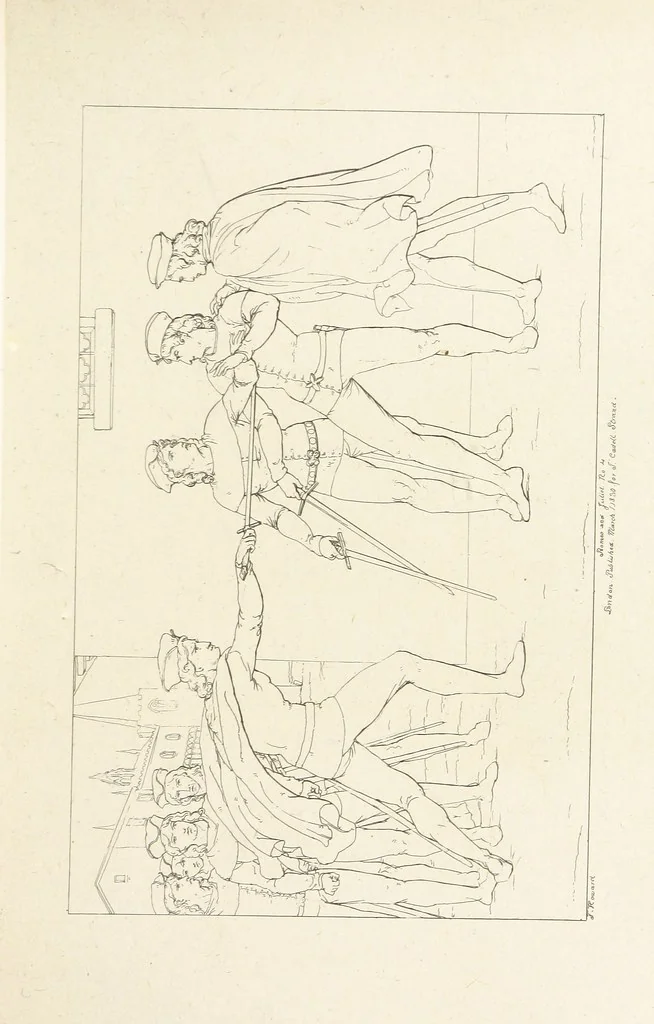 An illustration from The Spirit of the Plays of Shakspeare exhibited in a Series of Outline Plates, illustrative of the story of each play ... With quotations and descriptions. L.P, 1833, leaf 151