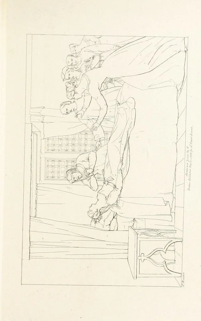 An illustration from The Spirit of the Plays of Shakspeare exhibited in a Series of Outline Plates, illustrative of the story of each play ... With quotations and descriptions. L.P, 1833, leaf 159
