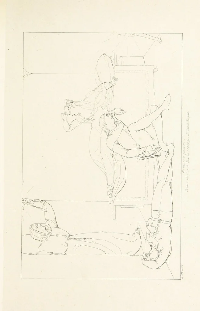 An illustration from The Spirit of the Plays of Shakspeare exhibited in a Series of Outline Plates, illustrative of the story of each play ... With quotations and descriptions. L.P, 1833, leaf 165