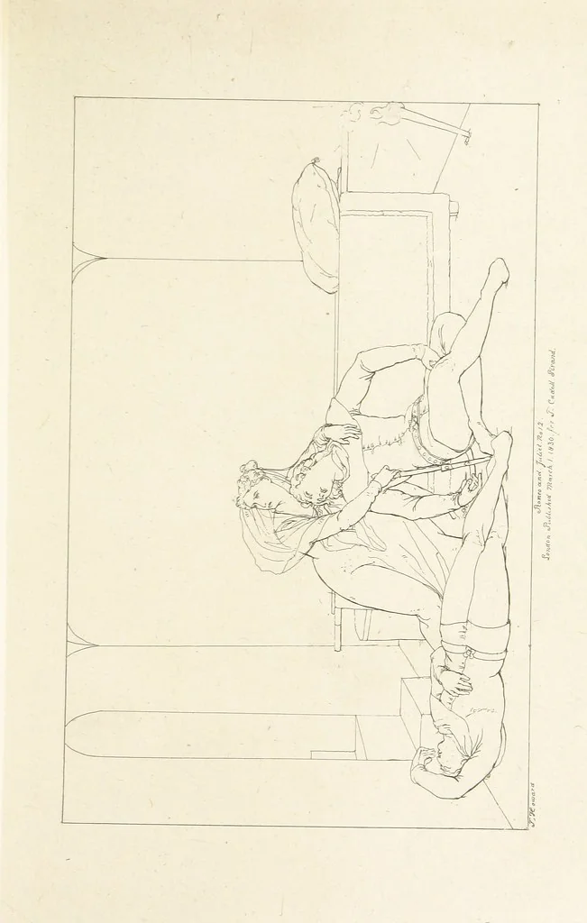 An illustration from The Spirit of the Plays of Shakspeare exhibited in a Series of Outline Plates, illustrative of the story of each play ... With quotations and descriptions. L.P, 1833, leaf 167