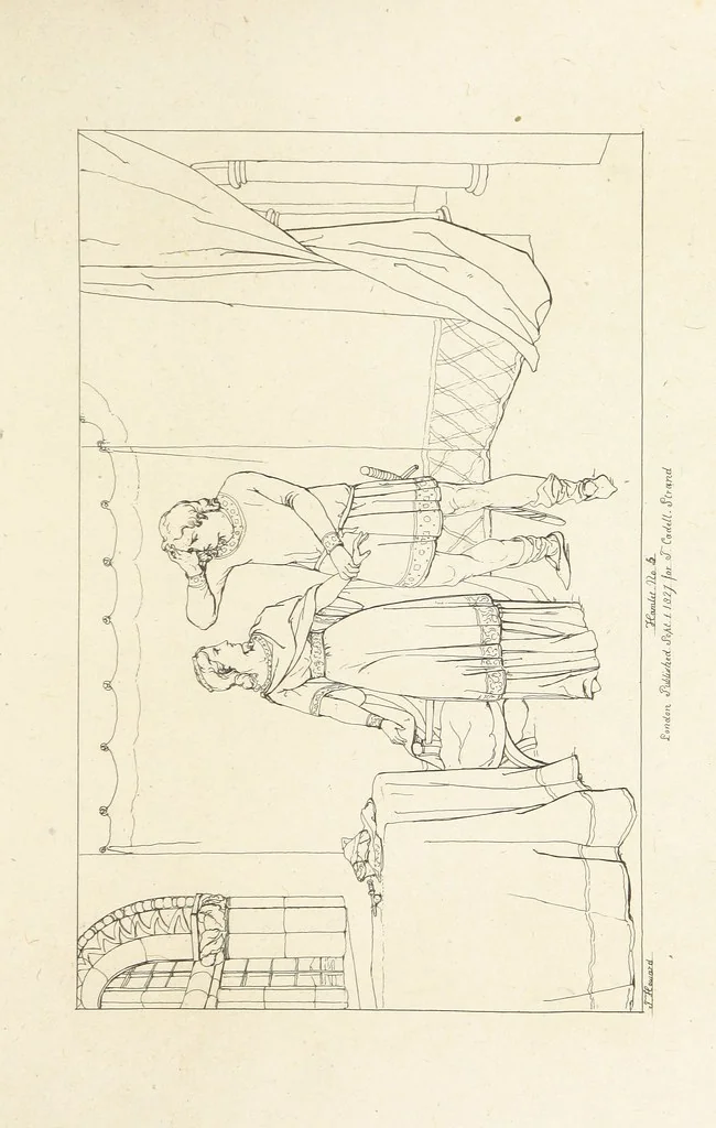 An illustration from The Spirit of the Plays of Shakspeare exhibited in a Series of Outline Plates, illustrative of the story of each play ... With quotations and descriptions. L.P, 1833, leaf 187