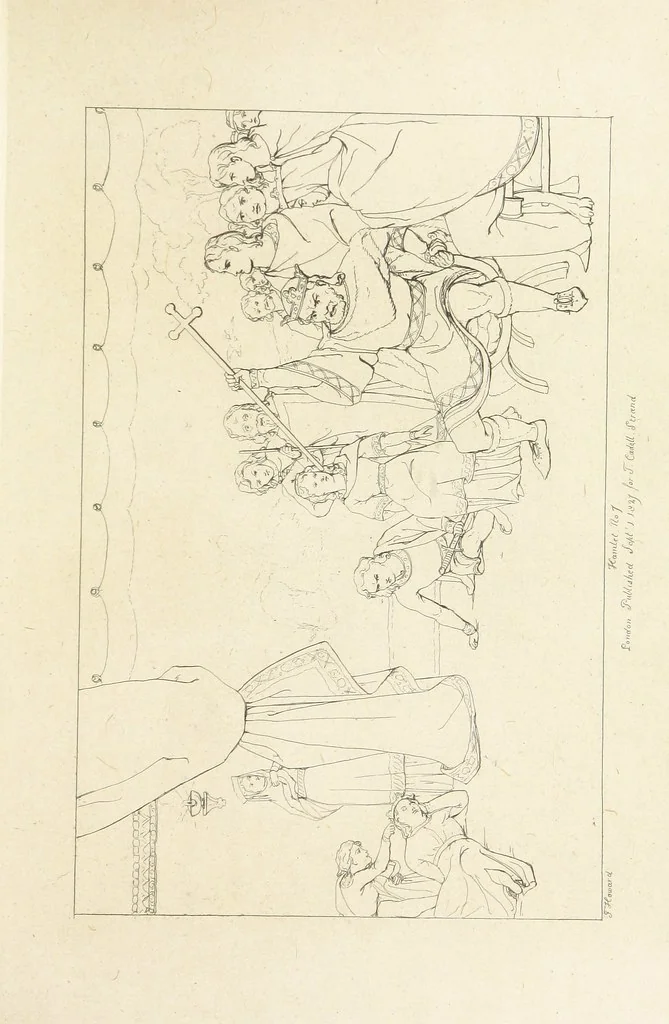 An illustration from The Spirit of the Plays of Shakspeare exhibited in a Series of Outline Plates, illustrative of the story of each play ... With quotations and descriptions. L.P, 1833, leaf 191