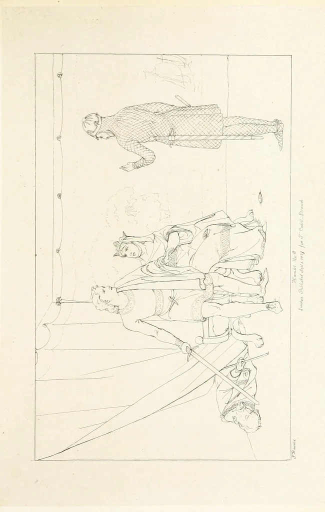 An illustration from The Spirit of the Plays of Shakspeare exhibited in a Series of Outline Plates, illustrative of the story of each play ... With quotations and descriptions. L.P, 1833, leaf 193
