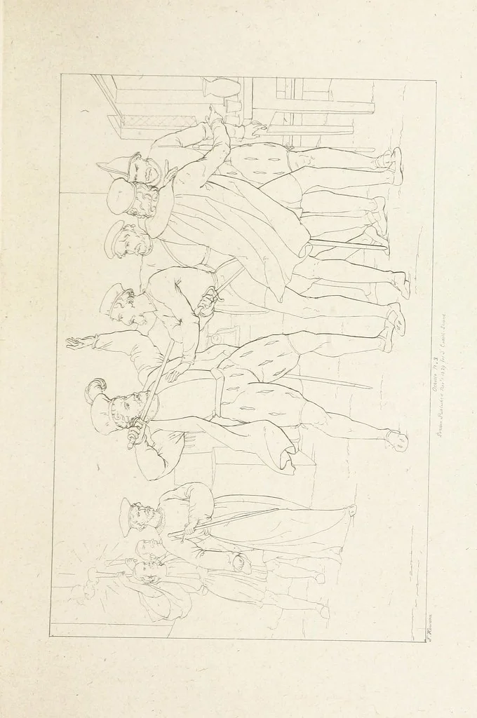 An illustration from The Spirit of the Plays of Shakspeare exhibited in a Series of Outline Plates, illustrative of the story of each play ... With quotations and descriptions. L.P, 1833, leaf 221
