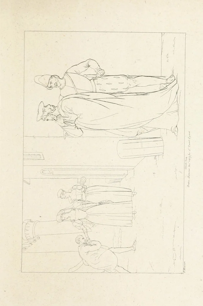 An illustration from The Spirit of the Plays of Shakspeare exhibited in a Series of Outline Plates, illustrative of the story of each play ... With quotations and descriptions. L.P, 1833, leaf 223