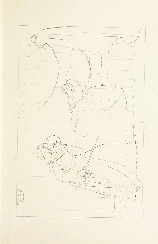An illustration from The Spirit of the Plays of Shakspeare exhibited in a Series of Outline Plates, illustrative of the story of each play ... With quotations and descriptions. L.P, 1833, leaf 231