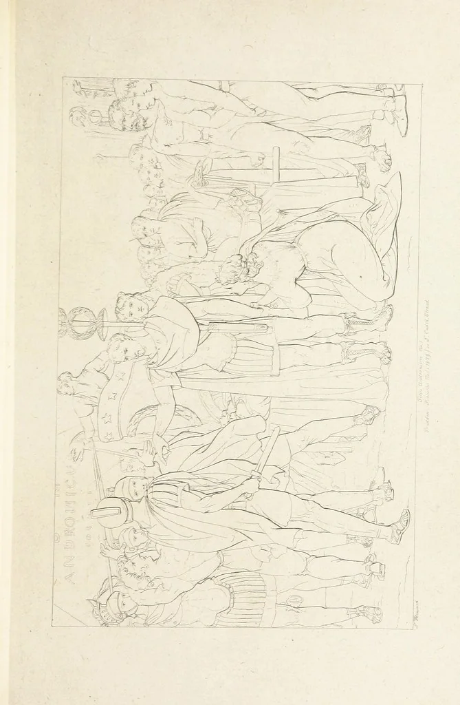 An illustration from The Spirit of the Plays of Shakspeare exhibited in a Series of Outline Plates, illustrative of the story of each play ... With quotations and descriptions. L.P, 1833, leaf 255